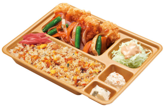 チャーハン入り鶏の甘酢あんかけ弁当の画像